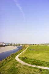 二子玉川からの多摩川と河川敷