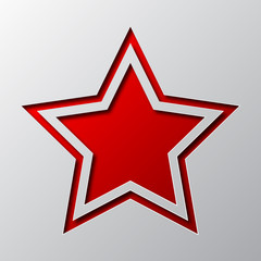 Fototapeta premium Star cut from paper. Vector illustration
