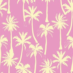 Vector seamless pattern with palm trees