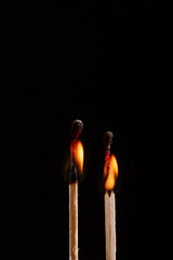 match with the flame isolated