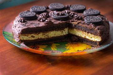 cake from biscuits and chocolate.