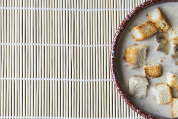 mushroom cream soup mashed potatoes with croutons