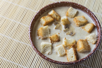 mushroom cream soup mashed potatoes with croutons