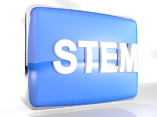 Box blue icon STEM - 3D rendering