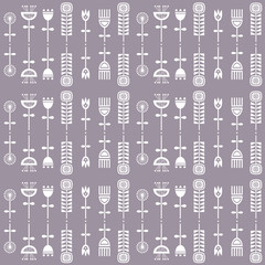 Scandinavian folk art seamless vector pattern with flowers in minimalist style