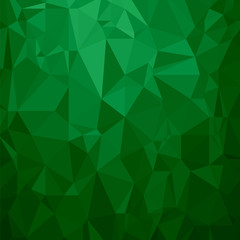 Green Polygonal Background. Triangular Pattern. Low Poly Texture. Abstract Mosaic Modern Design. Origami Style
