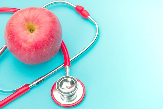 healthcare and medicine stethoscope and red heart symbol healthy and insurance world health day concept