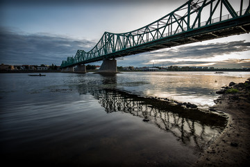 Fototapeta na wymiar Bridge on the Vistula river in Wloclawek city, Poland