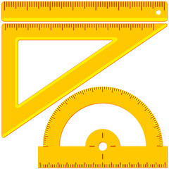 Colorful cartoon ruler icon set