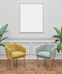 Frame mock-up. Frame mockup in interior.