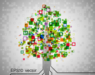 pixel tree