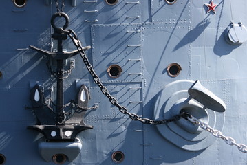 Anker eines Marineschiffs