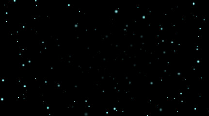 Night sky with blue stars on black background. Dark astronomy space template. Galaxy starry pattern wallpaper. Shiny stars, night sky universe. Cosmos stars wallpaper. Vector illustration