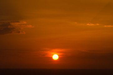 Beautiful sunset over the ocean. Sunrise in the sea , at Thailand