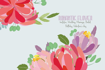 Romantic Flower. Invitation. Wedding, marriage, bridal, birthday, Valentine's day