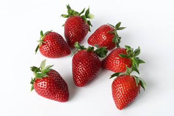 fresh red strawberry on white background