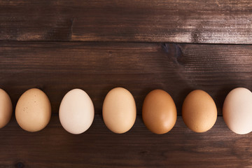 Fresh eggs over background