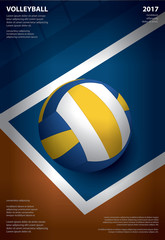 Volleyball Tournament Poster Template Design Vector Illustration