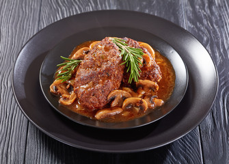 salisbury steaks with mushroom onion gravy