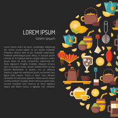 Fototapeta premium Vector cartoon tea time icon