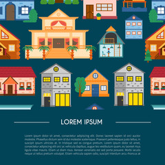 Fototapeta premium Vector cartoon rent vacation houses