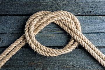 Fototapeta na wymiar Overhand Bow Knot. Rope node