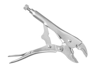 Open lock jaw pliers isolated on white