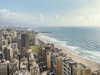 Aerial view of Beirut, Ramlet al-Baida