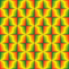 Fototapeta na wymiar Green yellow red blended geometric seamless pattern.