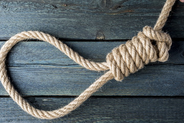 hangman's noose. Gallows knot. Rope node - 198957164