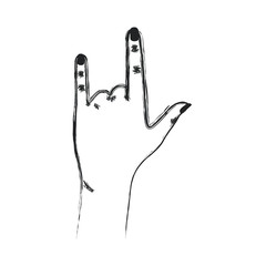 rock and roll with fingers