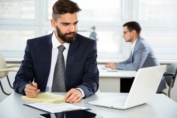 Businessman working in an office