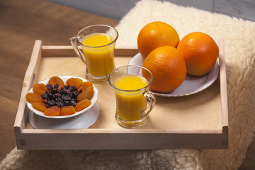 Healthy breakfast with fruits