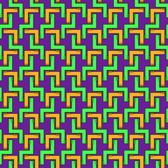 Seamless pattern of colorful intertwined stripes. Abstract background with editable colors.