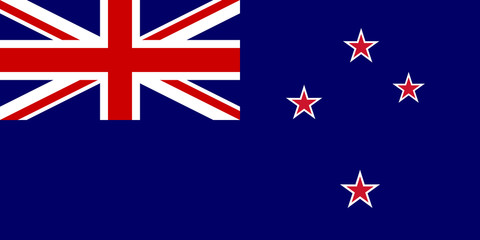 The Flag of New Zealand. National symbol of the state. Vector illustration.