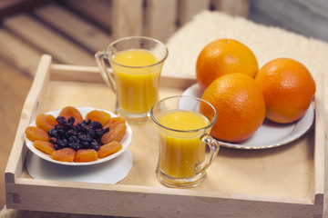 Healthy breakfast with fruits