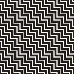 Stylish lines lattice. Ethnic monochrome texture. Abstract geometric background design. Vector seamless pattern.