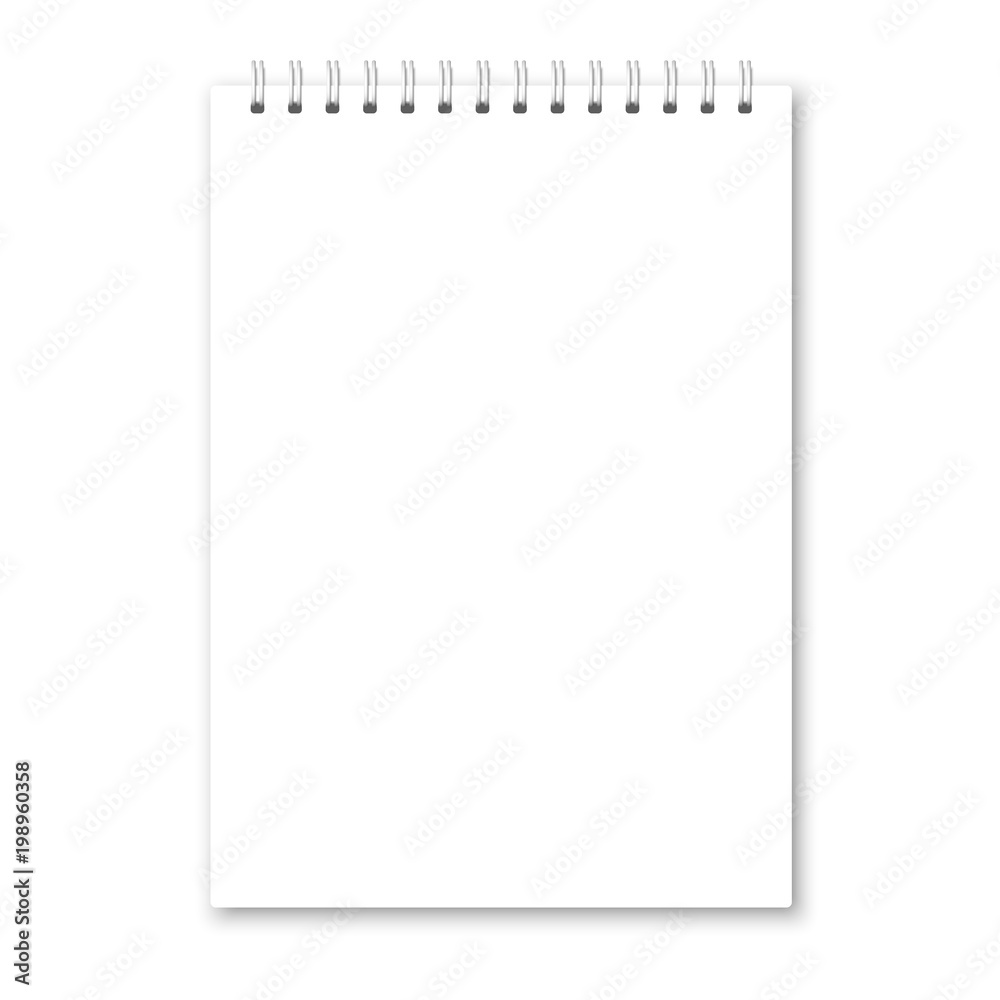 Poster Vector realistic opened notebook cover