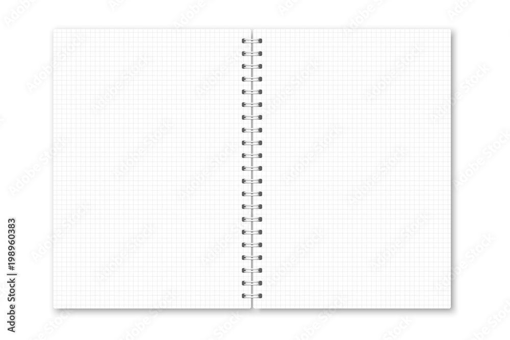 Aufkleber vector realistic opened notebook cover.