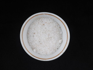 salt on a black background