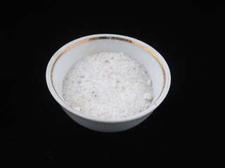 salt on a black background