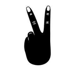 peace and love with fingers