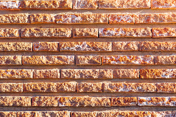 Various length brick wall background. Barcelona, Spain.