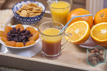 Healthy breakfast with fruits