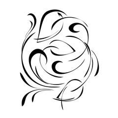 ornament 242. floral ornament with leaves in black lines on a white background