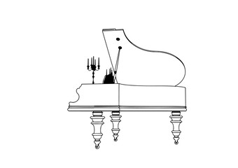 outline piano vector