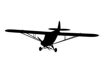 silhouette aircraft with propeller vector