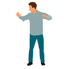 vector, isolated on white background man dancing, dance