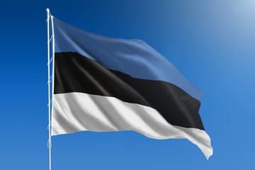 Estonia flag and blue sky