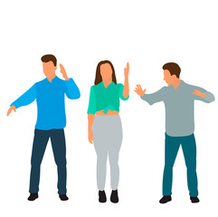 vector, isolated on white background people dancing